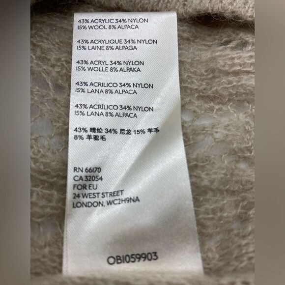 Free People Taupe Say Hello Oversize Women’s Sweater S - Picture 9 of 9